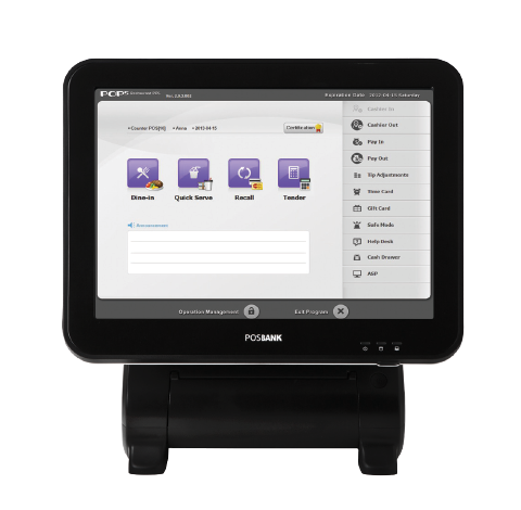 Restaurant, Retail Shop POS(Point-of-sale)system AnyShope2 white white front view